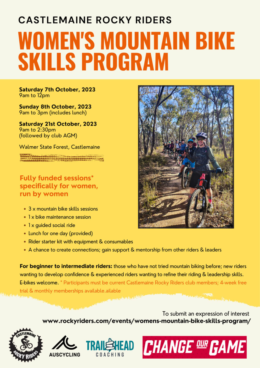 Women’s Mountain Bike Skills Program – Castlemaine Rocky Riders